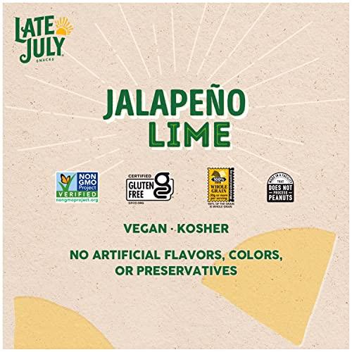 Late July Late July Snacks, Jalapeño Lime Tortilla Chips, 7.8-oz. Bag (Pack of 12)