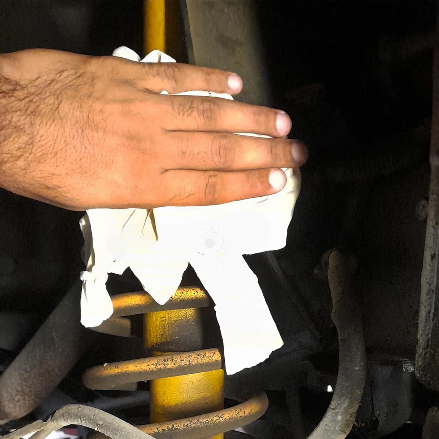 SupremePlus SupremePlus Premium White T-Shirt Rags - Shop Cotton Knit Cleaning Rag in a Compressed Box, Clean Up Oil, Grease, Stain, & Paint with Bulk, Multipurpose Polishing Cloth (2 x 25 lbs. Compressed Box)