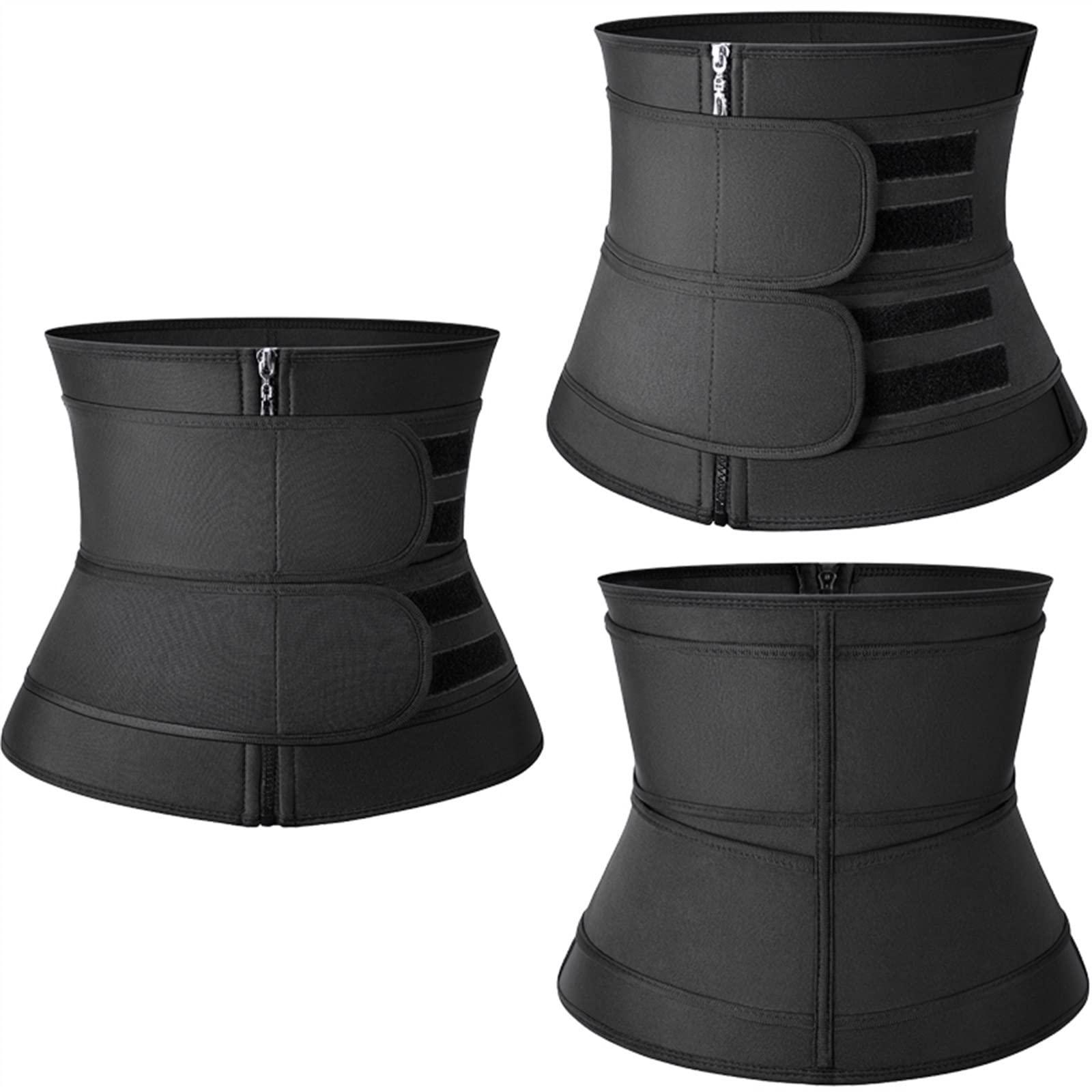 FANFENG FANFENG Women\'s Postpartum Belly Belt Back Posture Corrector Wasit Trainer Adjustable Double Pull Lumbar Support Corset (Color : Black, Size : XXL/XX-Large)