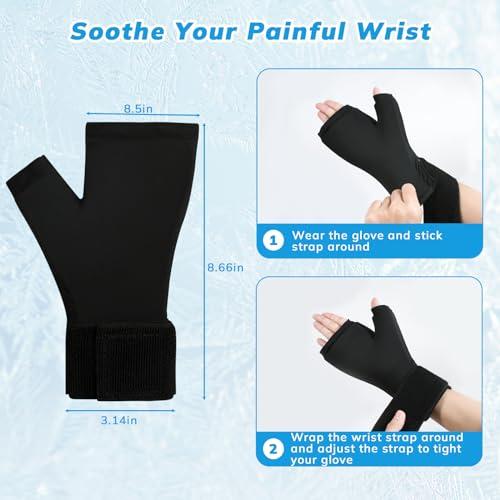 DR. MUSCLE\'S DR. MUSCLE\'S Wrist Ice Pack Wrap for Carpal Tunnel Relief, Hand Ice Pack Glove for Injuries, Hot & Cold Therapy Gel Cold Pack for Hand Arthritis, Tendonitis, Swelling, Working Hands, Surgery Recovery