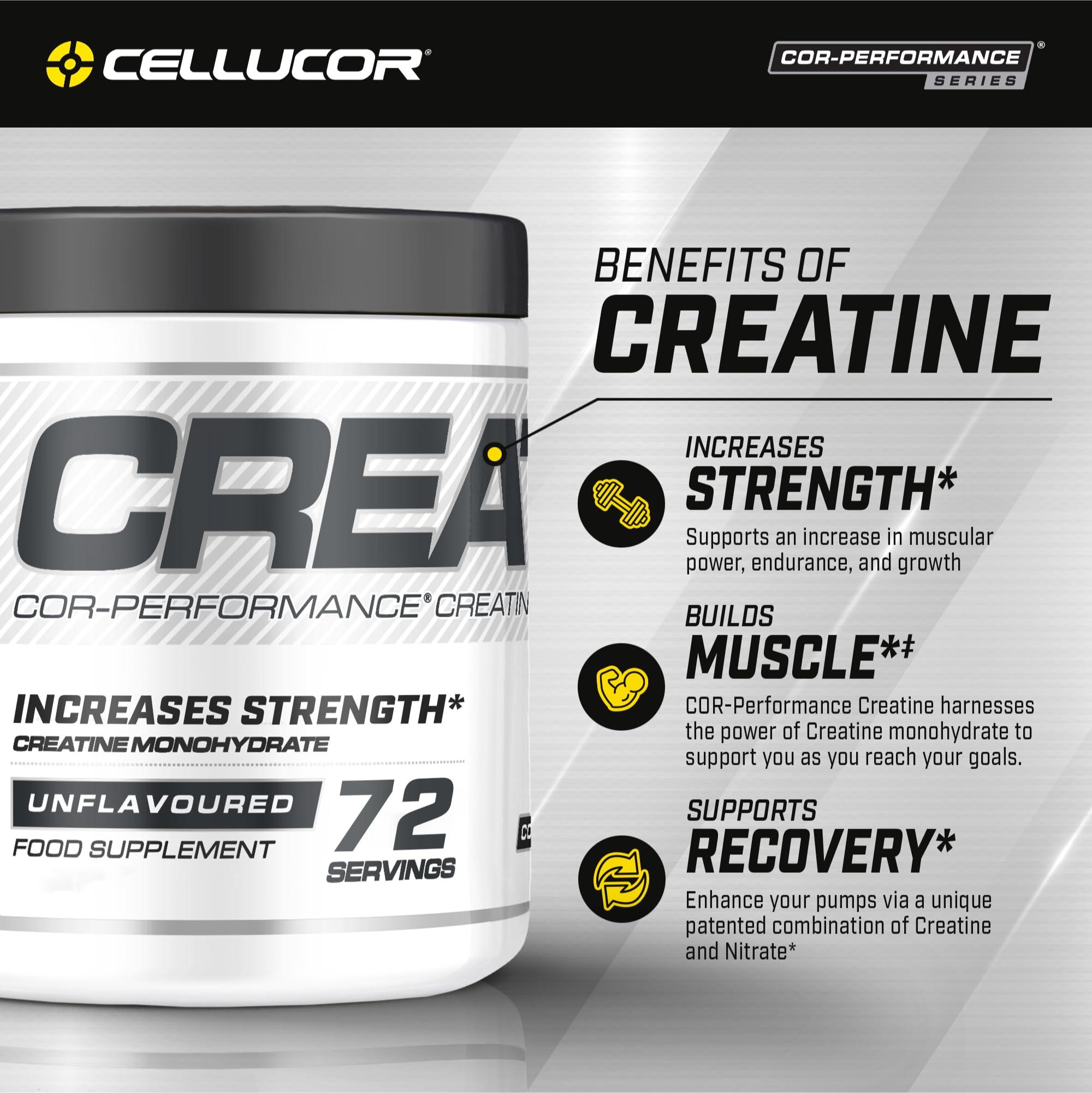 Cellucor Cellucor Pre Workout & Creatine Bundle, C4 Original Pre Workout Powder, Frozen Bombsicle, 30 Servings + Cor Performance Creatine Powder, 72 Servings