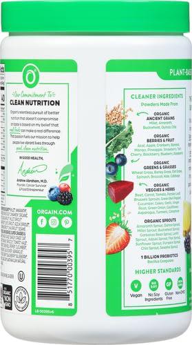 Orgain Orgain Organic Greens Powder + 50 Superfoods, Original - 1 Billion Probiotics for Gut Health, Antioxidants, Vegan, Plant Based, Gluten Free, Non GMO, Dairy Free Juice & Smoothie Mix - 0.62lb