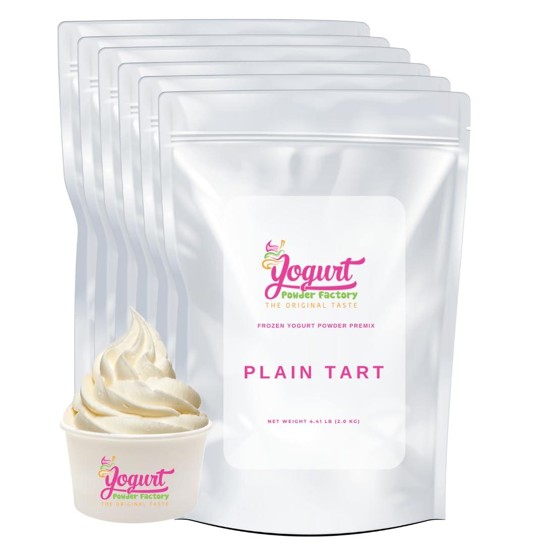 Yogurt Powder Factory Yogurt Powder Factory Plain Tart Frozen Yogurt Mix 6 Count 4.4lb Bag Non-Gluten Low Fat Yogurt Powder for Soft Serve Machine Delicious Ice Cream Mix Ideal for Desserts, Smoothies Easy Preparation