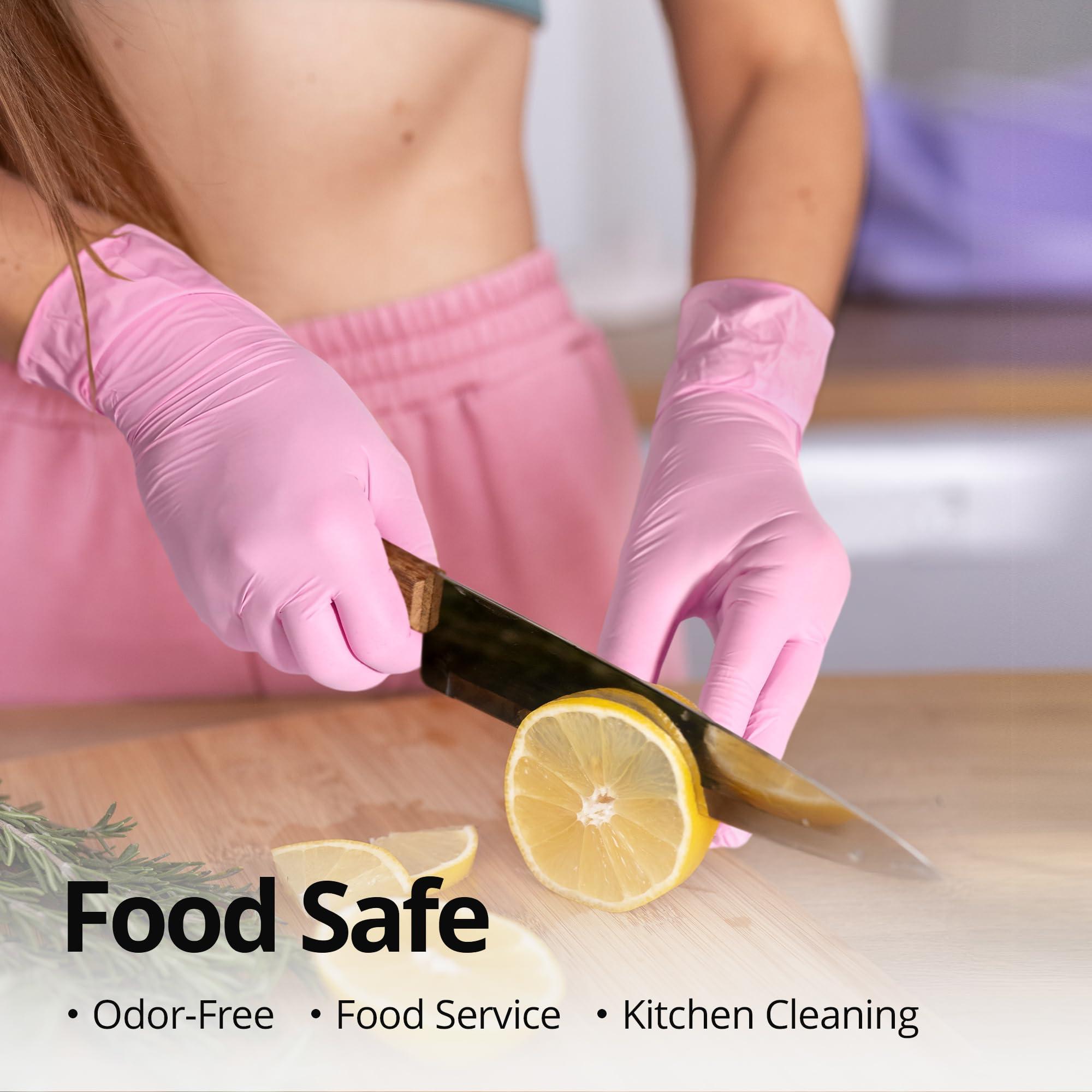 SwiftGrip SwiftGrip Pink Disposable Gloves, 3-mil, Medical exam Gloves Disposable Latex Free, Gloves for Cleaning & Esthetician, Pink Rubber Gloves, Pink Cleaning Gloves, Powder-Free, 1000-ct Case (XL)