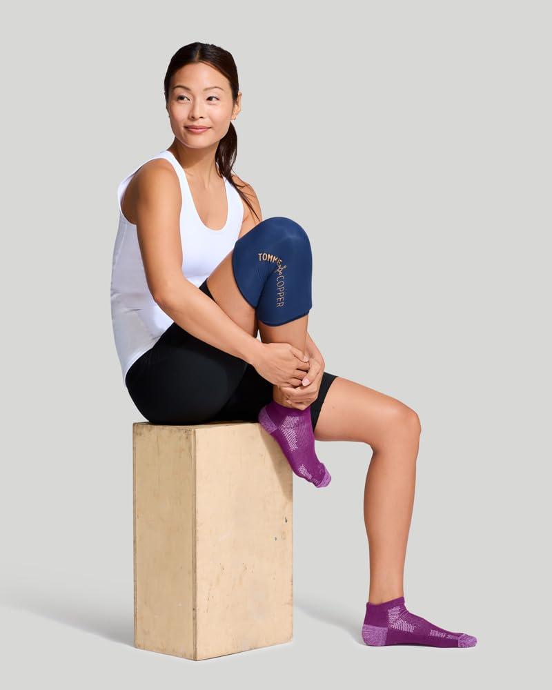 Tommie Copper Tommie Copper BetterICE Ice Pack for Knee - Reusable, Flexible, Leak-Free Gel Cold Compress - Dark Navy, Small