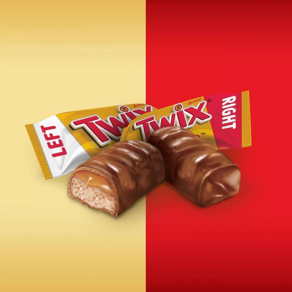 Yummy Chew Twix Chocolate Candy Bars - Fun Size Twix Candy Bars - Individually Wrapped Bulk Twix Chocolate Bars - Twix Caramel Milk Chocolate Cookie Bars - Bulk Candy Bag (Pack of 65)