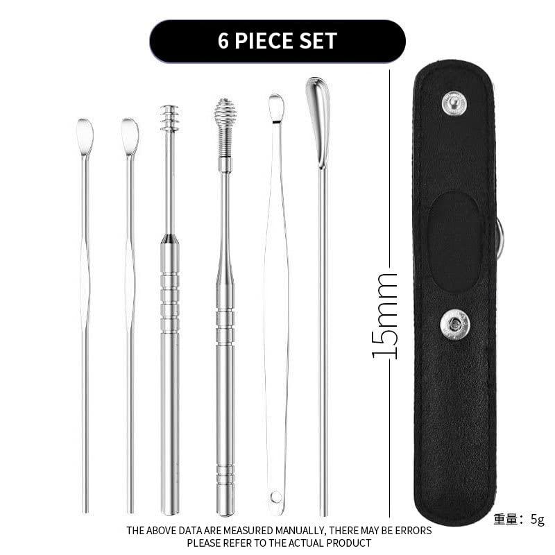 RFTGC Ear Wax Removal kit Ear Wax Removal Tool Ear Cleaner Multifunctional 6-Piece Set with Storage Box Suitable for Adult and Child Ear Canal Cleaning