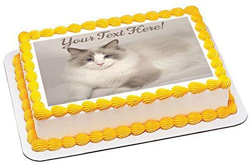 Edible Prints On Cake Rag Doll Cat - Edible Cake Topper - 7.5" x 10" (1/4 sheet) rectangular