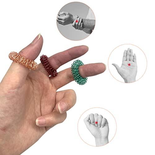 BLMHTWO BLMHTWO 12 Pack Acupressure Rings Stress Relief Rings Spike Ring Fidget Ring Sensory Rings Acupressure Massage Rings Trichotillomania Spiky Sensory Finger Rings Acupressure Ring for Men Women Adults