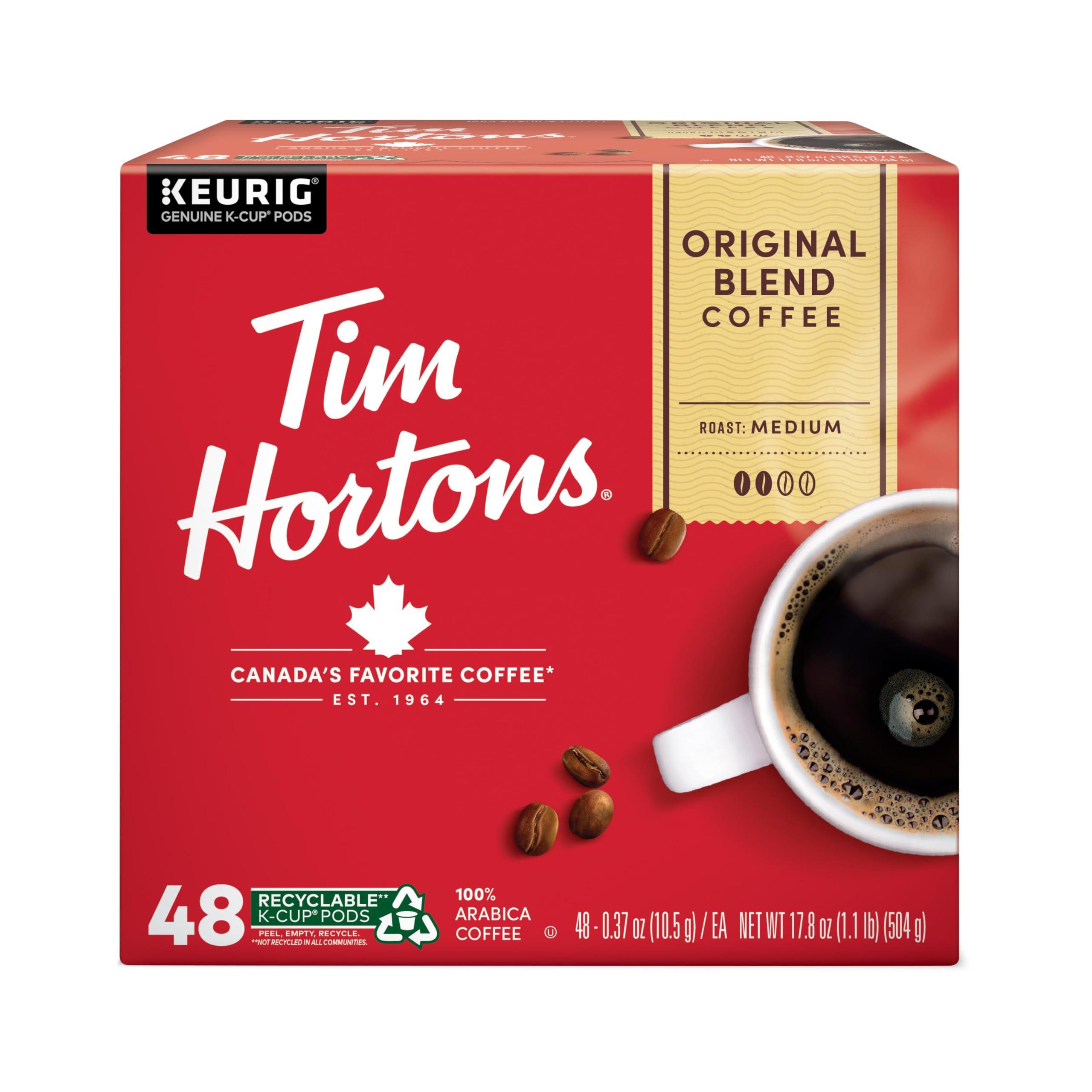 Tim Hortons Tim Hortons Original Blend, Genuine Medium Roast Coffee, Single-Serve K-Cup Pods, 48ct