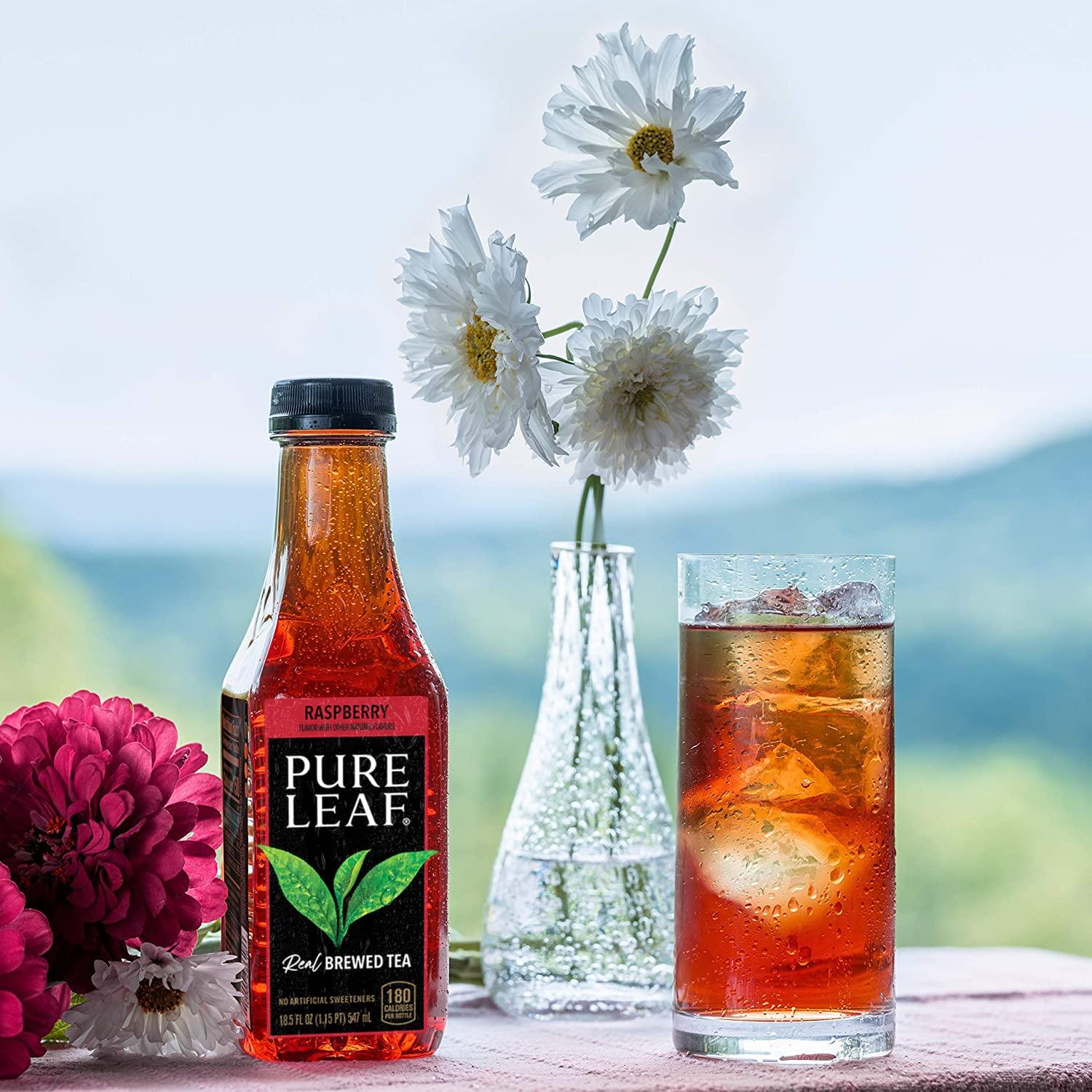 Pure Leaf Pure Leaf Iced Tea, Raspberry, Real Brewed Tea, 18.5 Fl Oz Bottles (Pack of 12)