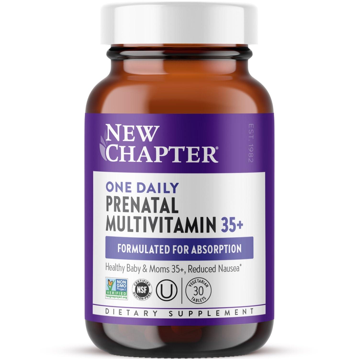 New Chapter New Chapter Prenatal Vitamins, One Daily Prenatal Multivitamin Enhanced for Age 35+ with Methylfolate + Choline for Healthy Mom & Baby, Gluten Free & Non-GMO- 30 ct