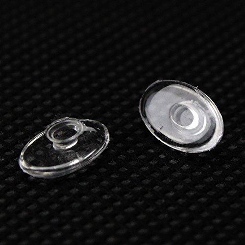 airgoesin 20 Pairs Nose Pads Oval Shape Eyeglass Silicone 12mm Slide on for Rimless Frames + 1 Screw Driver