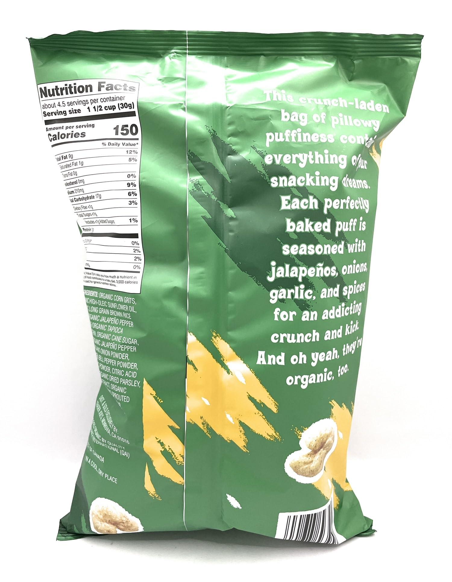 Trader Joes Jalapeno Seasoned Corn and Rice (Organic & Gluten Free) Puffs by Trader Joes 4.9 oz (139 g) - Pack of 2
