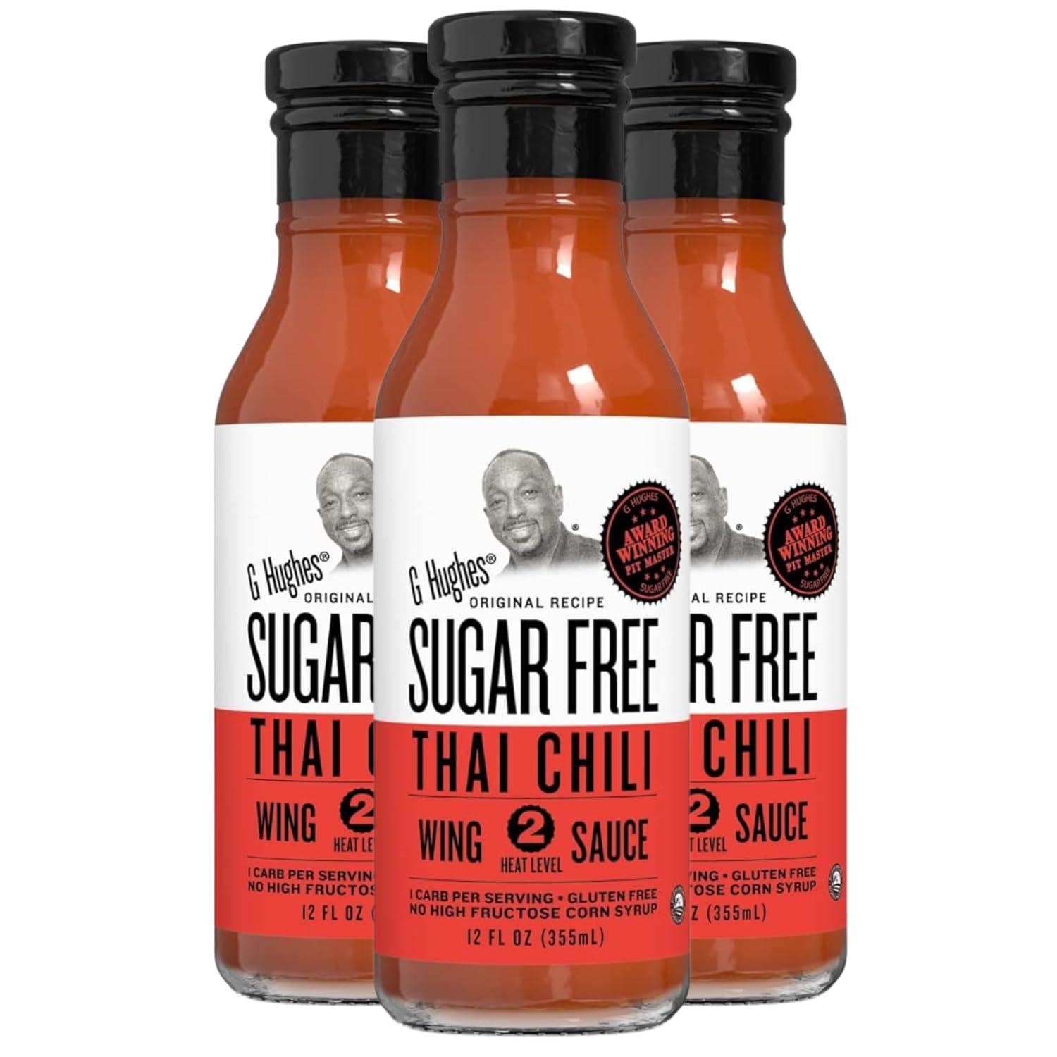 G Hughes Sugar Free G Hughes Sugar Free, Thai Chili Wing Sauce - Sugar Free Sweet Chili Sauce, Gluten Free Chili Sauce, Thai Sweet Chili Sauce, No Sugar Sauces and Dressings, Thai Chili Sauce - 12 Oz (3 Pack)