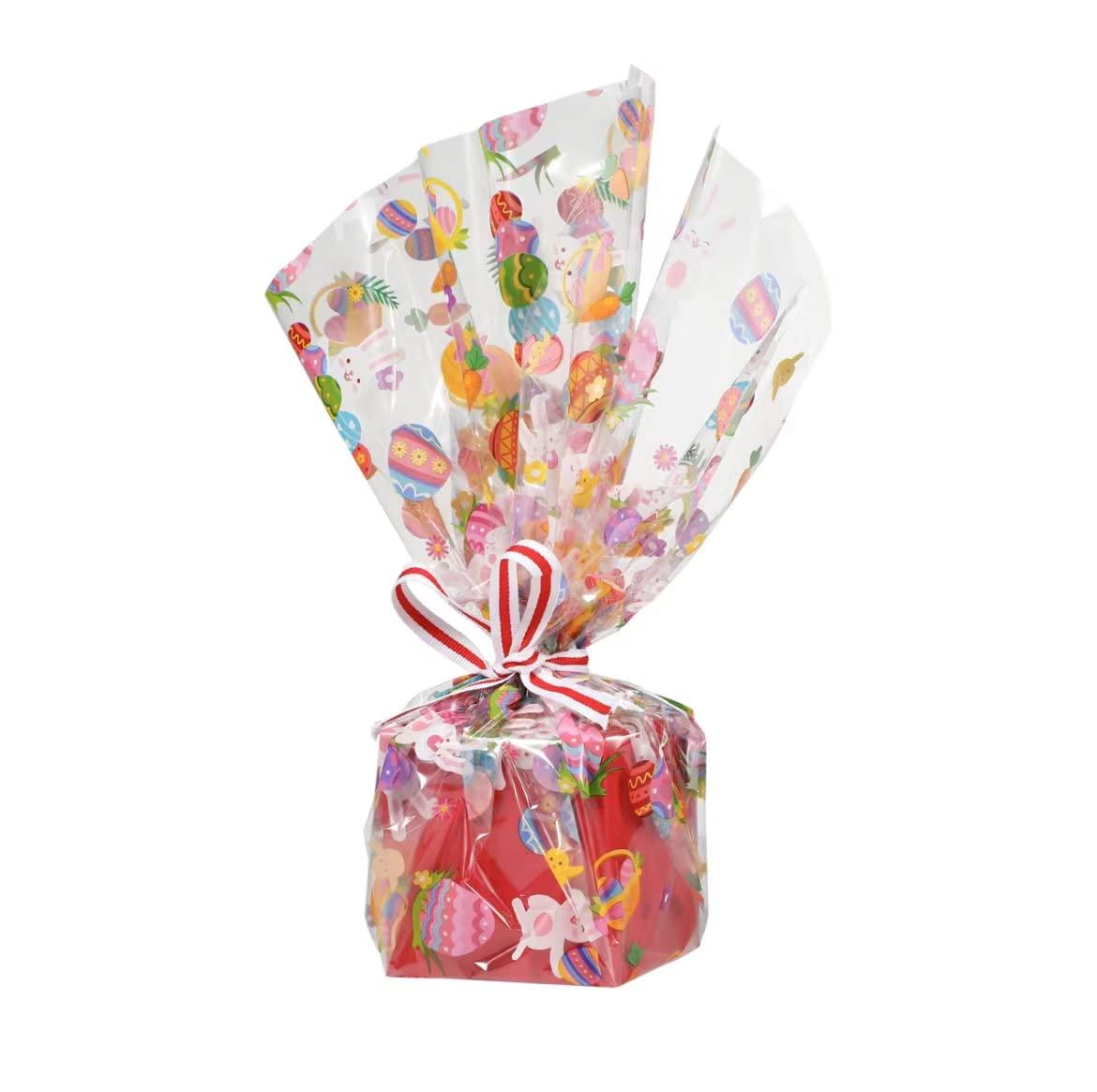 shareluck shareluck 31.5 x 50ft Easter Cellophane Wrap - Easter Cello Wrapping paper to Wrap Gift Basket, Treat-Easter Design & Eggs Cellophane. (31.5 fold into 16)