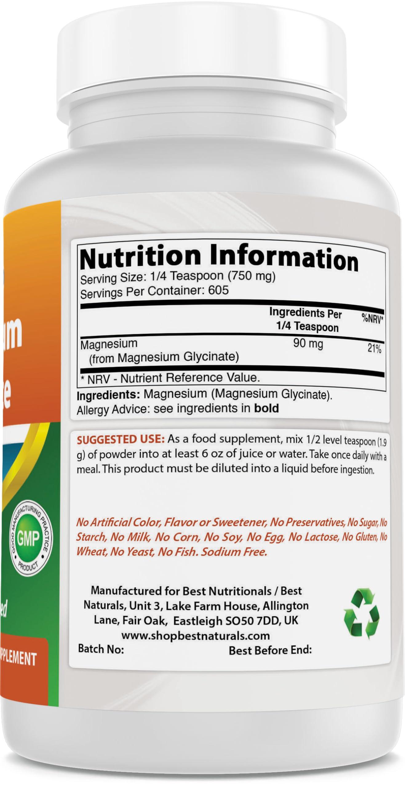 Best Naturals Best Naturals Magnesium Glycinate Powder - 1 Pound (1 LB (Pack of 1))
