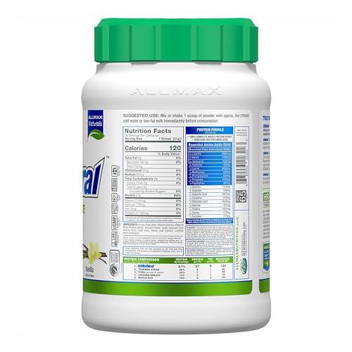 Tombow ALLMAX ISONATURAL Whey Protein Isolate, Vanilla - 2 lb - 27 Grams of Protein Per Scoop - Zero Fat & Sugar - 99% Lactose Free - With Prebiotics - No Artificial Flavors - Approx. 29 Servings