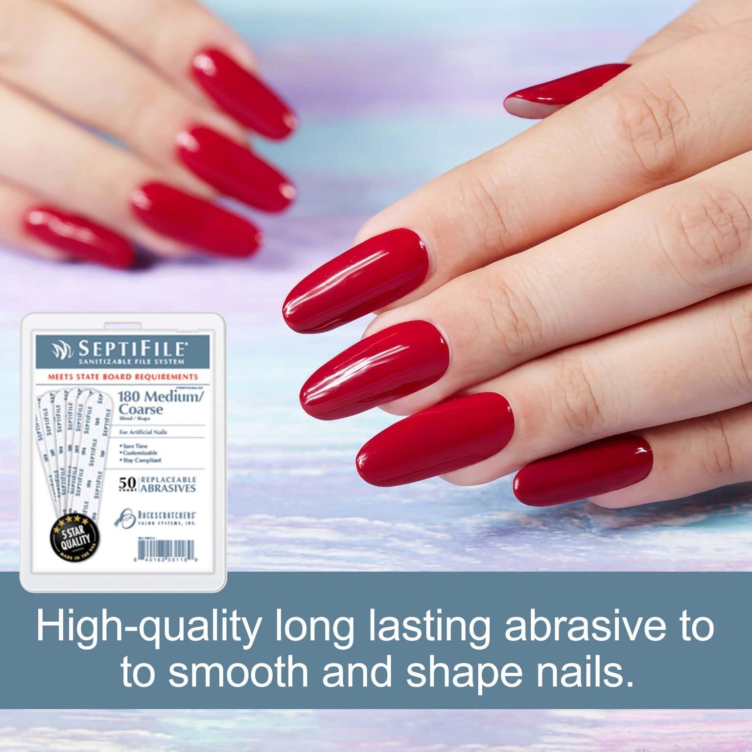 BACKSCRATCHERS BACKSCRATCHERS Medium/Coarse 180 grit SeptiFile Refills - Use for Artificial Or Natural Nails