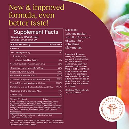 Yoli Yoli Passion Energy Drink Powder Mix - Natural Energy Drink Mix for Endurance and Stamina, 30 Packets - Raspberry Lemon Flavor