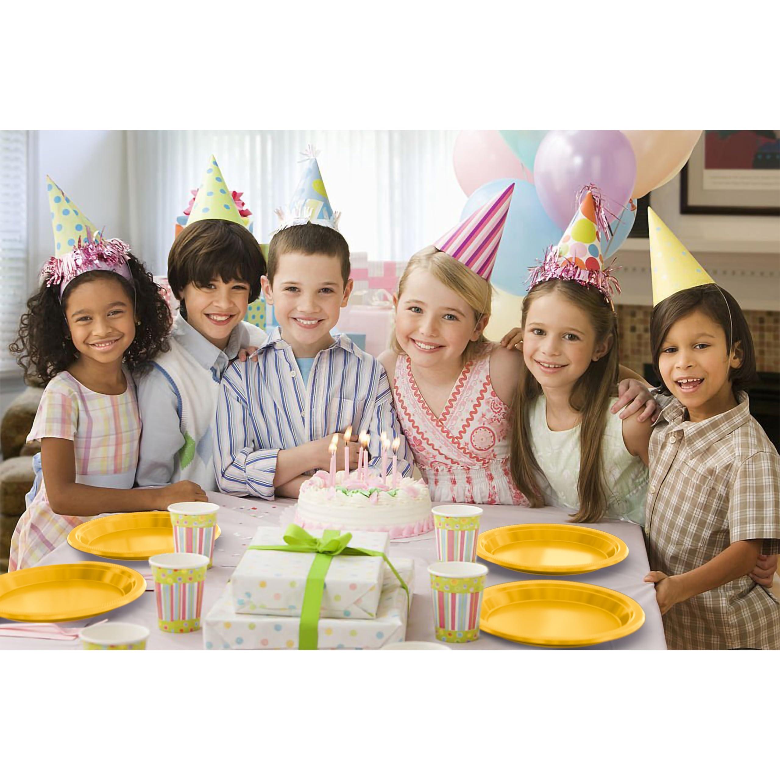 Exquisite Exquisite Yellow Plastic Plates Disposable 100 Pcs Plastic Plates Set 50-7\" & 50-9\" Yellow Disposable Plates Plastic Plates For Party Plates Disposable Heavy Duty Yellow Plates Disposable For Party.