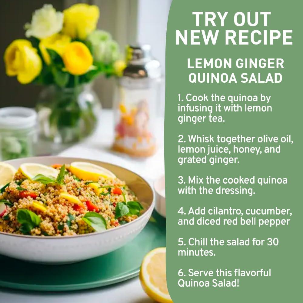 HANDPICK HANDPICK, Lemon Ginger Herbal Tea, Eco-conscious Tea Bags - 100 Pyramid Tea Bags | 100% Natural Ingredients, Hand-made Blend of Lemon & Ginger | Caffeine Free, Gluten Free | No Artificial Ingredients