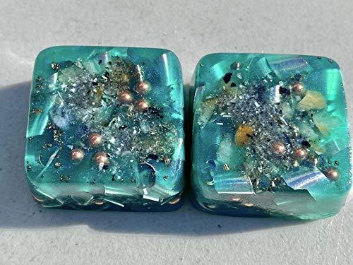 Rise Perspective Green Purple 2 Mini Cube Tower Busters Crystal Orgone (Green Purple)