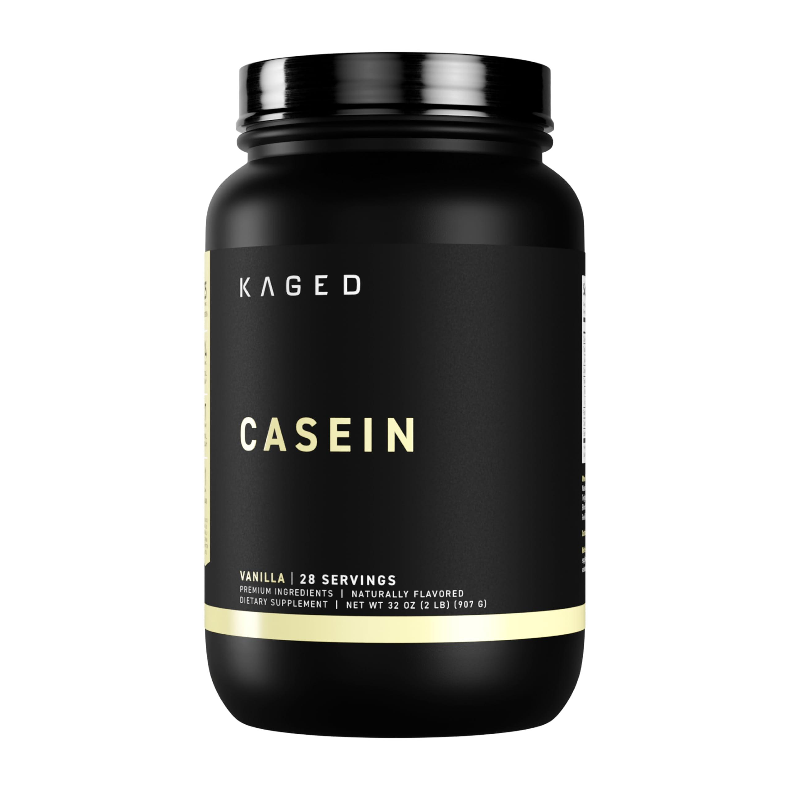 Kaged Kaged Premium Casein Protein Powder | Vanilla | Micellar Casein | Banned-Substance Free Supplement | Build Muscle and Recover Faster | Kasein | 27 Servings
