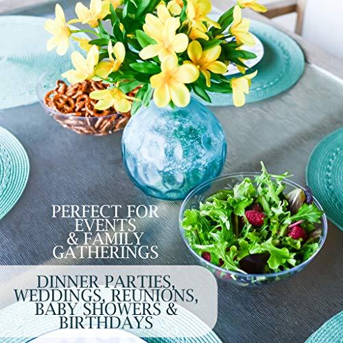 PLASTICPRO PLASTICPRO Disposable Round Serving Bowls, Party Snack or Salad Bowl, Small, Plastic Crystal Clear Pack of 4