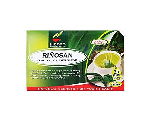 HANAN PERUVIAN SECRETS Hanan Peruvian Secrets Rinosan Herbal Tea | 100% Natural Kidney Cleanse Aid Blend | 25 Tea Bags | Naturally Aids in Supporting Healthy Kidney and Urinary Tract Function - 3 Pack