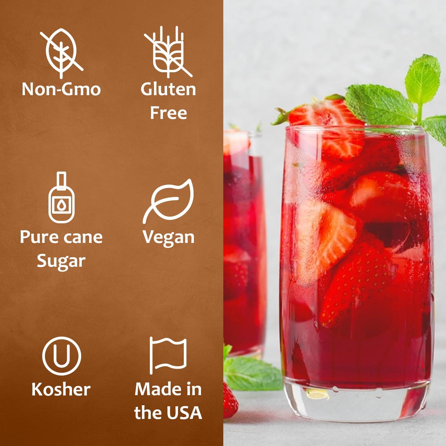 SYRUVIA Syruvia Strawberry Coffee Syrup (25.4 fl oz) - Sweet Strawberry Bliss in a Bottle Kosher, Gluten-Free, Ideal for Elevating Your Culinary and Beverage Adventures