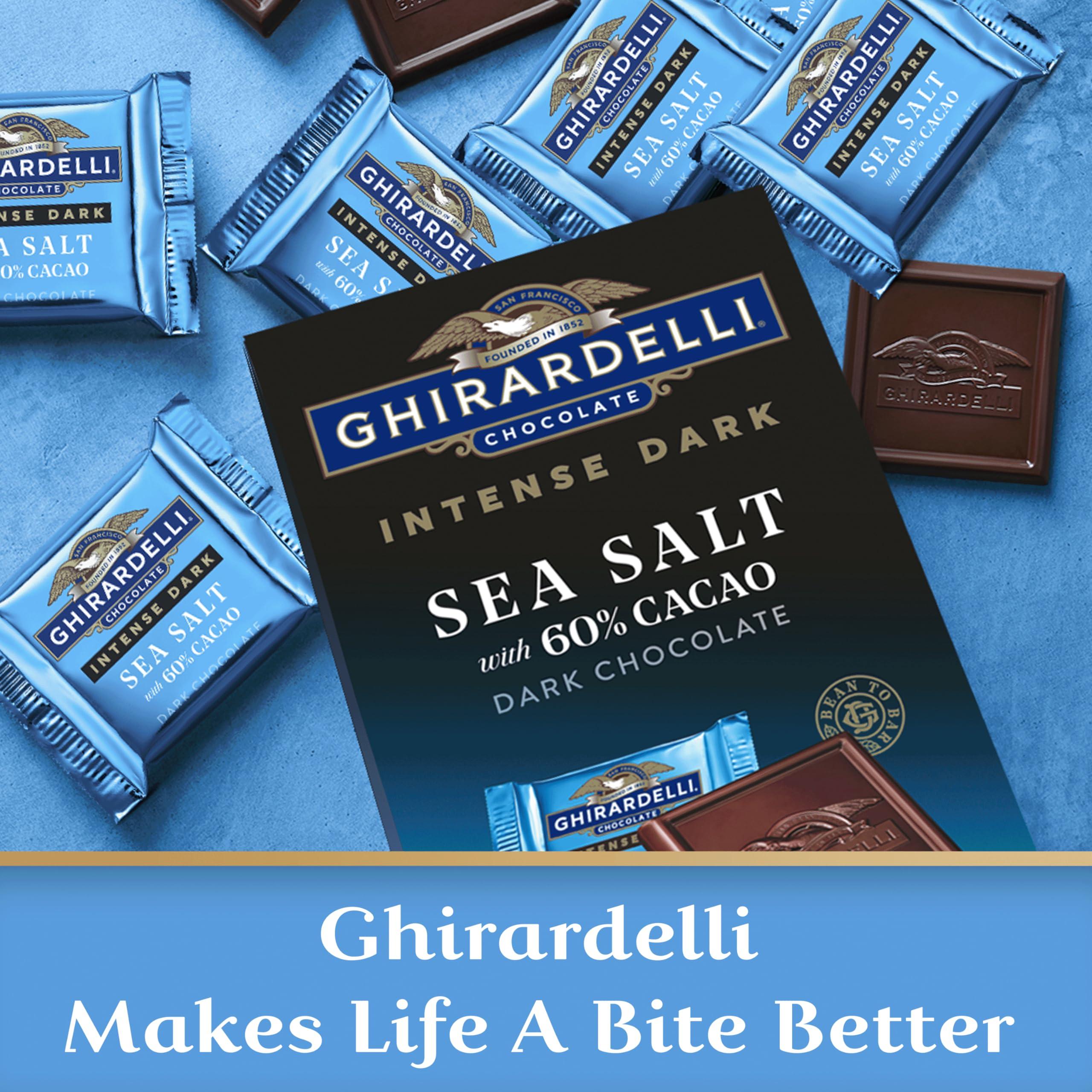 Ghirardelli Chocolate Company GHIRARDELLI Intense Dark Chocolate Squares, Sea Salt 60% Cacao, 4.1 Oz Bag