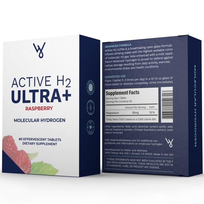Purative Purative Active H2 Ultra+ Hydrogen Water Tablet, Natural Raspberry. Optimize Health, Support Immunity, and Balance Antioxidants with Benefits of Molecular Hydrogen 60 Servings