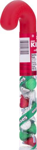 HERSHEY\'S HERSHEY\'S KISSES Milk Chocolate, Christmas Candy Plastic Cane, 2.24 oz