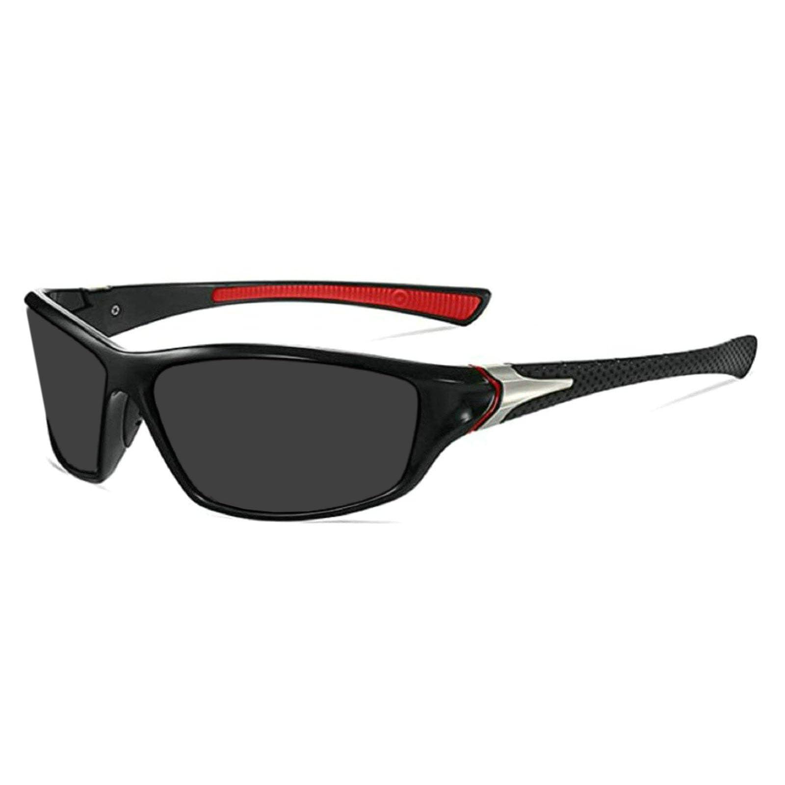 willochra willochra Wrap Around Full Lens polarized Reading Sunglasses for Men Women Cycling Driving Sports Readers (black red, 1, x)
