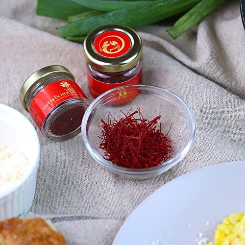 The Saffron House The Saffron House All Red All Natural Genuine Saffron Threads in glass jars - Premium Grade A Saffron (0.1 Ounces - 3 Grams)