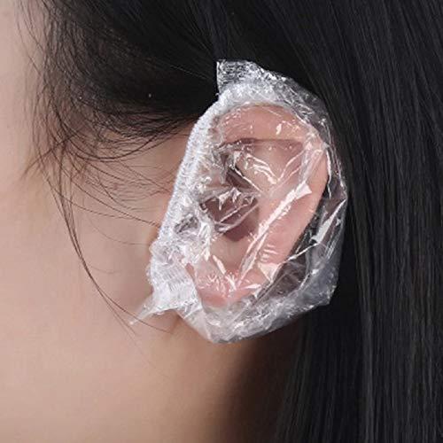 GPOL STORE Ear Protector Caps 500 Pcs Disposable Clear Plastic Waterproof Shower Water Ear Covers Bathing Tool