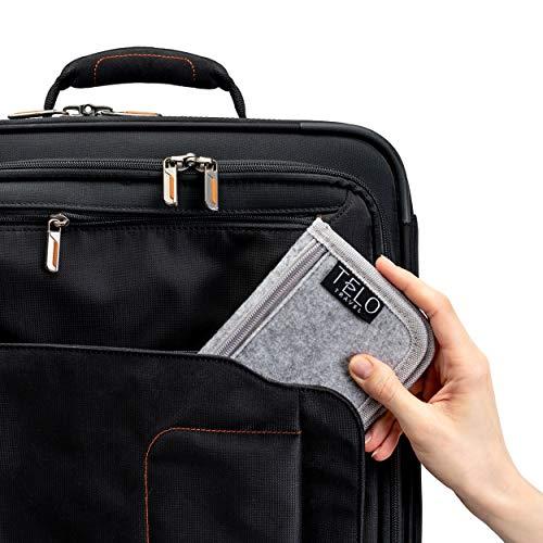 TeloTravel TeloTravel AM/PM Bi-Folding Pill Organizer + Supplement Case for OTC Medicine, Prescription + Vitamins - 14 Labeled Monday-Sunday Pouches, Grey Travel Pill Case