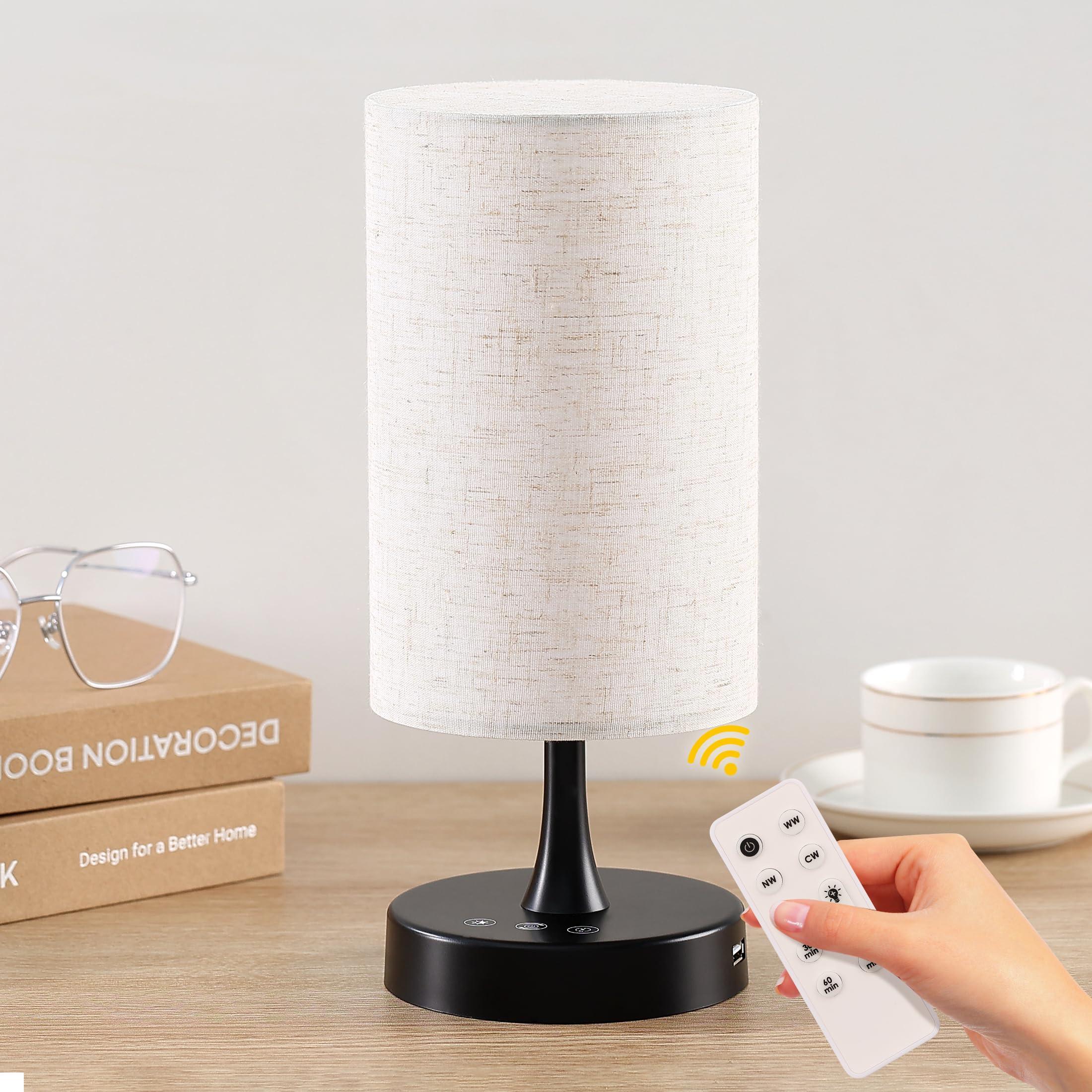 Caromolly Caromolly Light Therapy Lamp, 10000 Lux Lamp with Remote Control, 3 Color Temperature & 4 Brightness Level & Timer, Daylight Lamp for Home, Office, Decoration(Black Base Linen Shade)