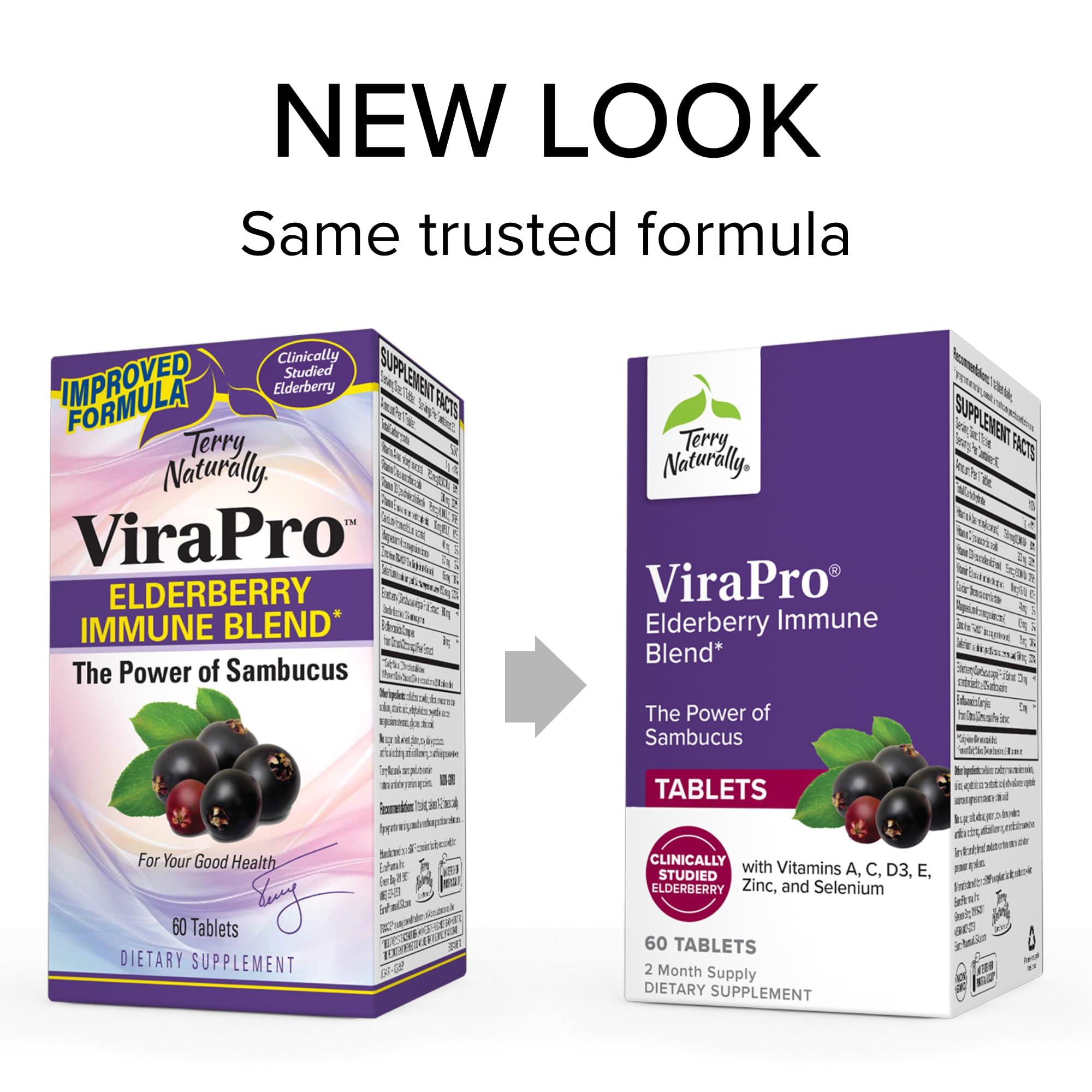 Terry Naturally Terry Naturally ViraPro - Supplement with Herbal Blend for Immune Support - Supplement with Elderberry, Zinc & Selenium - Support Immune Response - 60 Tablets (2 Pack)