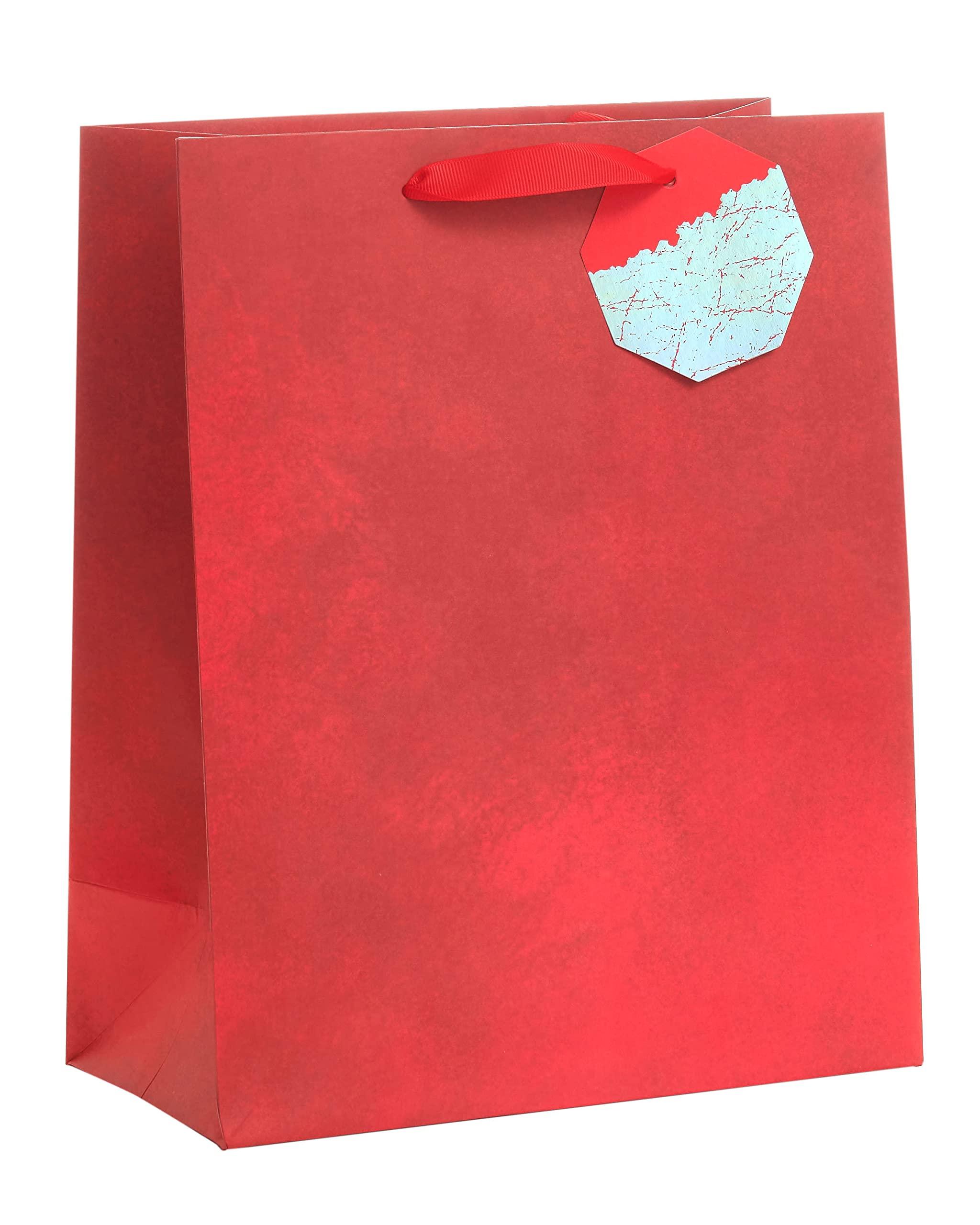 UK Greetings UK Greetings Multipack of 6 Large Gift Bags with Tags for Him/Her/Friend - Red Design