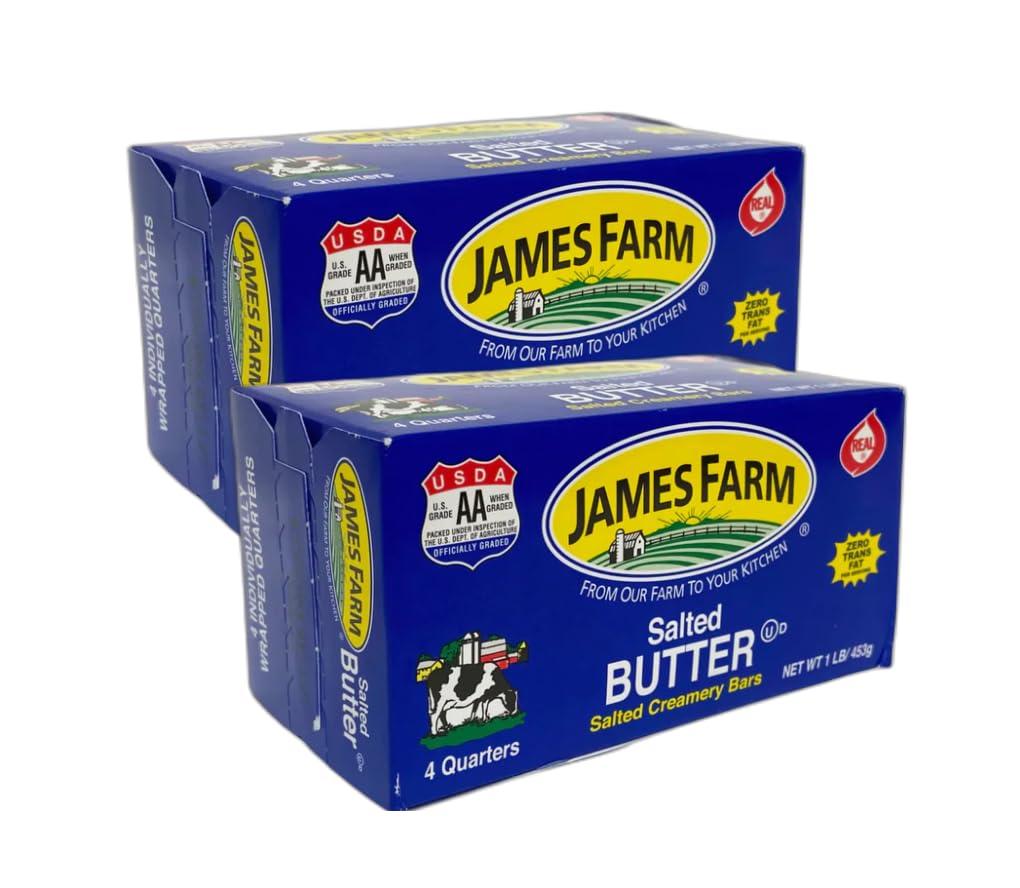 Generic Generic James Farm Sweet Cream Salted Butter - 1 Lb (4 Quarters)= Pack of 2