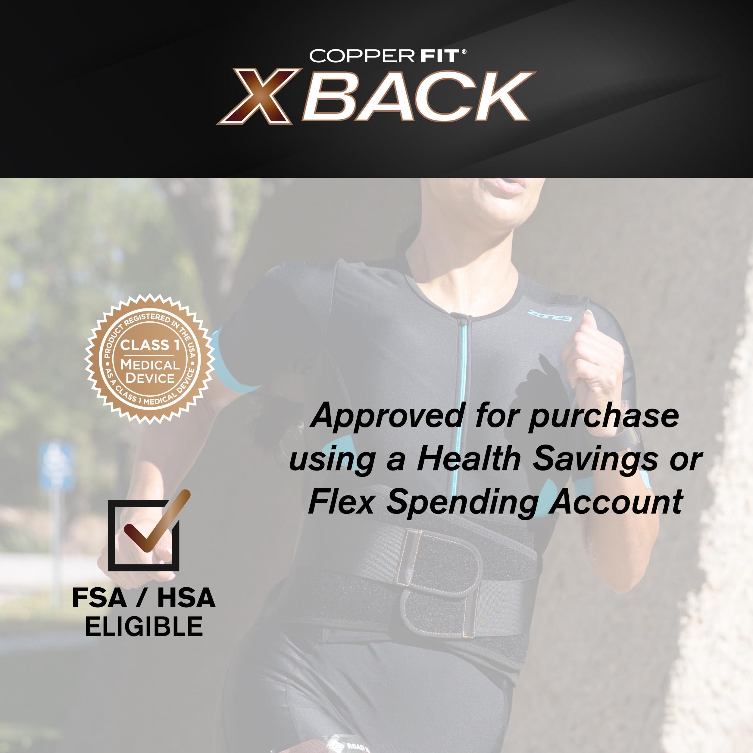 Copper Fit Copper Fit X-Back Brace for Lower Back Pain, Lumbar Support, Herniated Disc, Sciatica, Arthritis Adjustable, Breathable Design - for Men and Women (2X/3X)