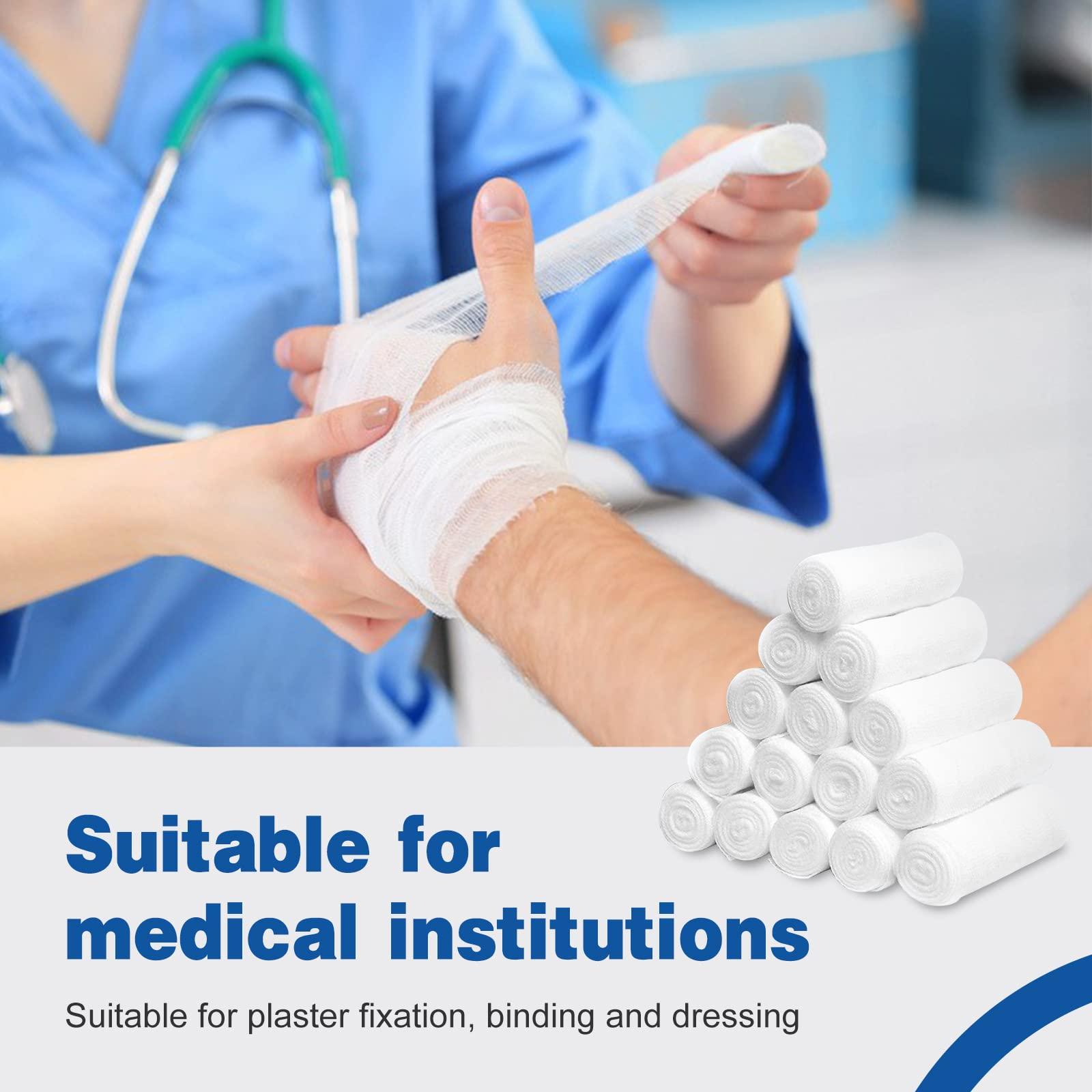 AZEN AZEN 30 Pack Gauze Rolls Bandages, 4 in x 4.1 Yards, Premium Medical Supplies & First Aid Supplies, Bandage Wrap Vet Wrap, Mummy Wraps