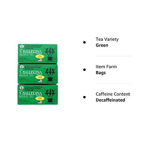3 Ballerina 3 BALLERINA TEA DIETERS DRINK EXTRA STRENGH LEMON FLAVOR (3 boxes, 18 tea bags , 1.88 oz ?