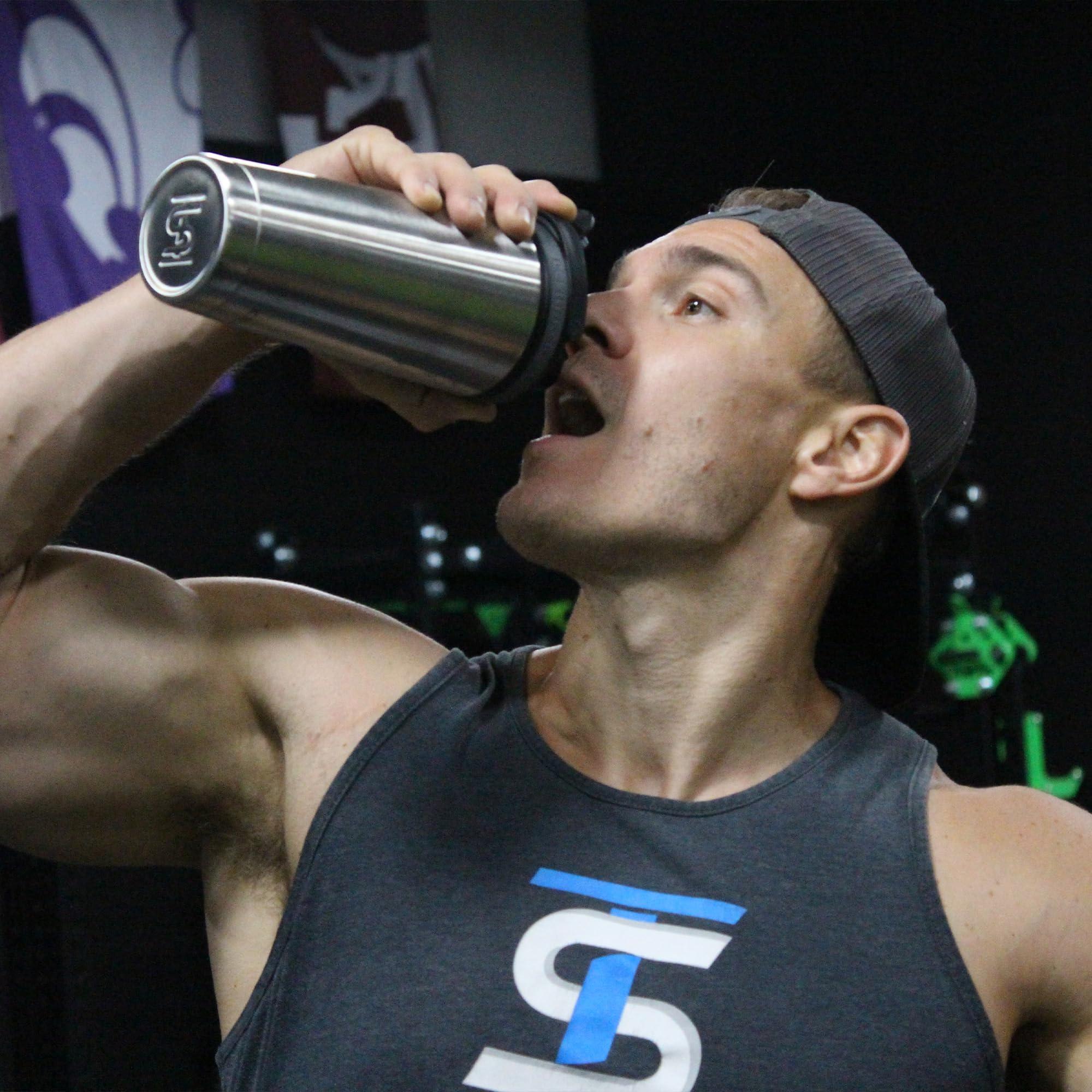 Ice Shaker Ice Shaker Insulated Stainless Steel Shaker Bottle | 26oz , Stainles Steel | Cold for 30+ Hours | Insulated Cup with Twist-on Agitator | Odor-Free Shaker Cup for Protein Shakes, Water, Smoothies, Cocktails