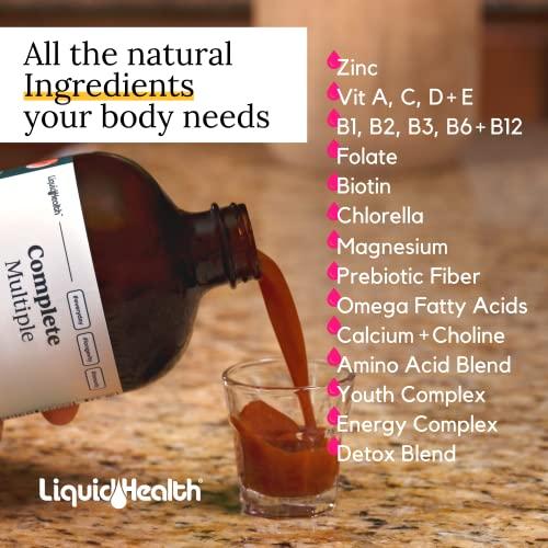 LIQUIDHEALTH LIQUIDHEALTH 32 Oz Liquid Multivitamin for Adult Men & Women - Complete Multiple, Natural Immune Support, Non-GMO, Vegan, Gluten Free, Sugar Free, Minerals, Prebiotic Fiber Vitamins Supplement