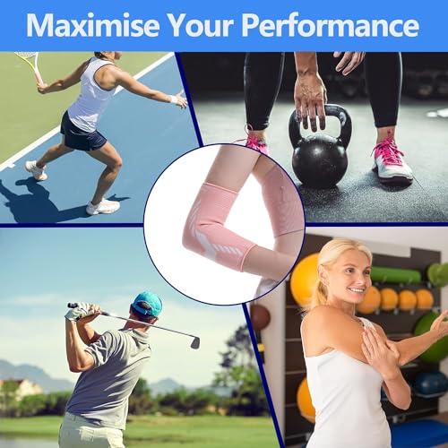 Cinlitek Cinlitek Elbow Support Brace for Women and Men,Elbow Compression Sleeve, for Golfers Elbow, Tennis Elbow, Arthritis, Weightlifting, Tendonitis,Gym,Workouts,Reduce Joint Pain(Pink, X-Large)