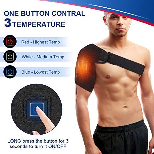 Heated Shoulder Wrap Brace, Adjustable Shoulder Heating Pads with