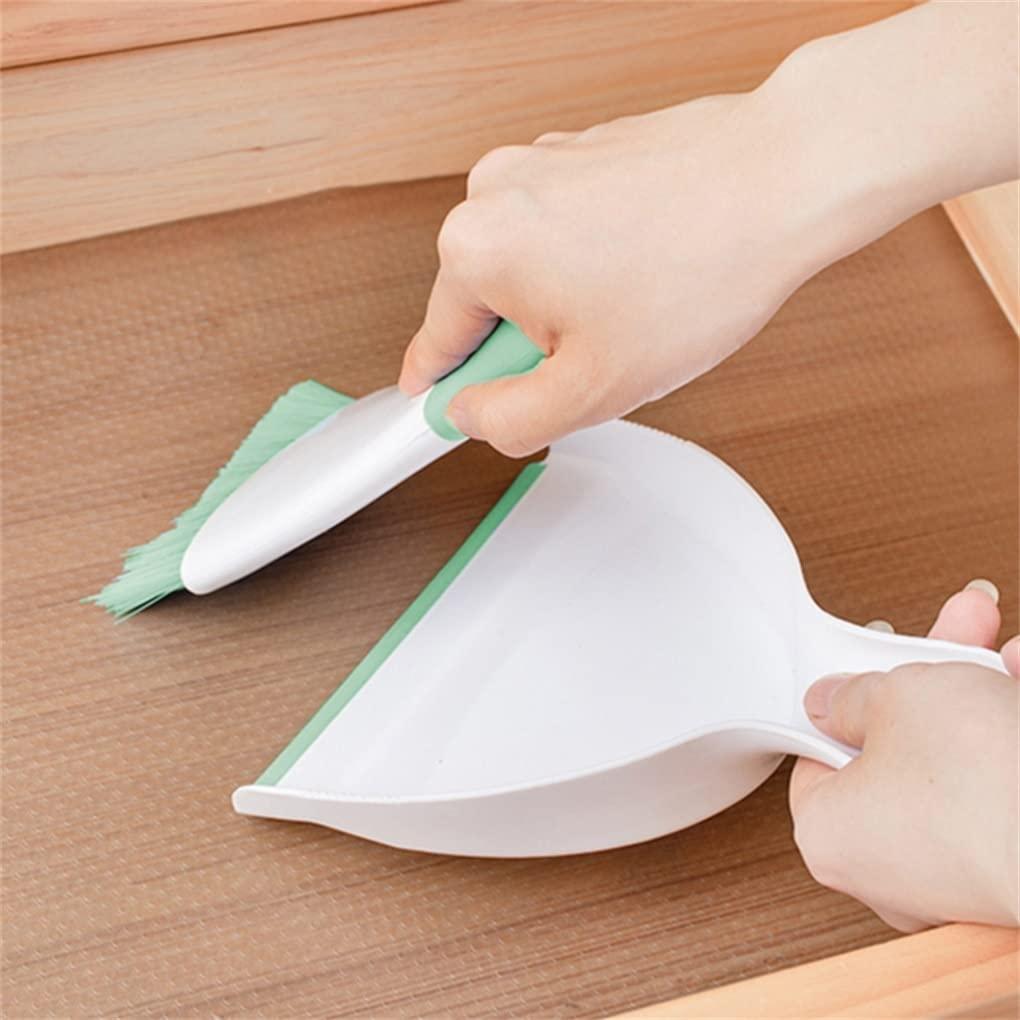 WDDBHSKN Dust pan Broom Brush Dustpan - Small Broom and Dustpan Set,Mini Broom and Dustpan,Small Dustpan and Brush Set for Home Cleaning, Sofa, Desk, Guinea Pig Cage, Cat Litter etc.Light Green